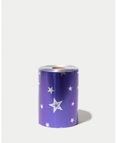 Papel aluminio textura mediana - Playful Purple Stars - Smooth Roll – 500 Metros.