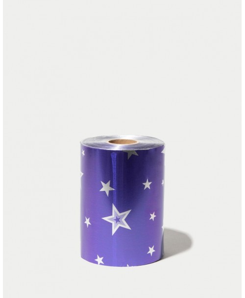 Papel aluminio textura mediana - Playful Purple Stars - Smooth Roll – 500 Metros.
