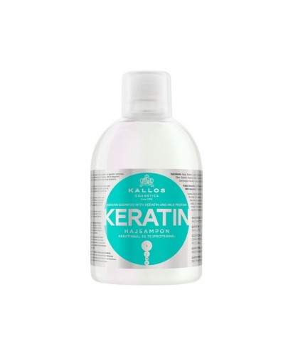 Kallos Shampoo Keratin 1000ml | Reparación Intensa, Suavidad y Efecto Anti-Frizz