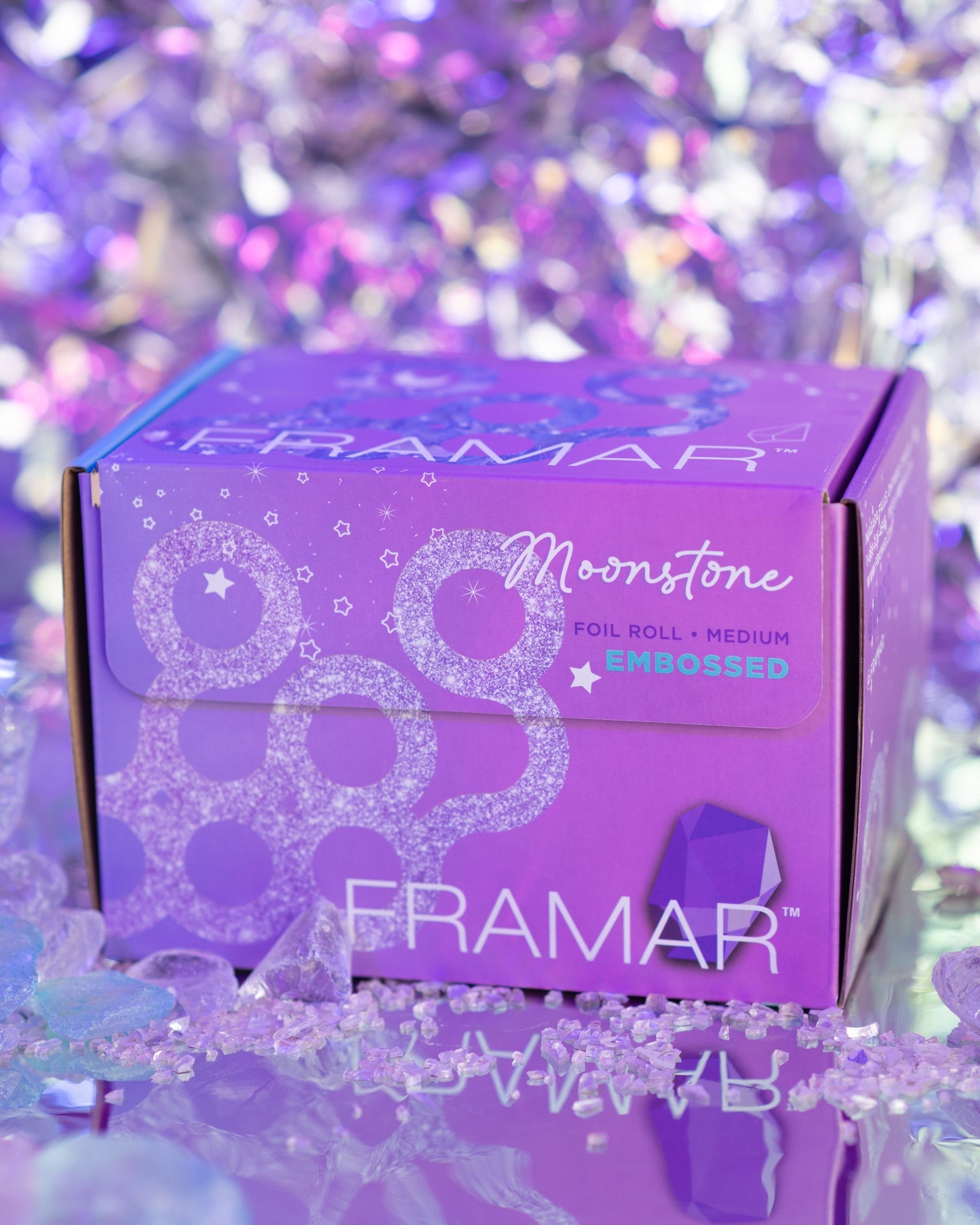 Framar Papel Aluminio Moonstone Embossed 100m | Rollo Mediano Texturizado - imagen 3