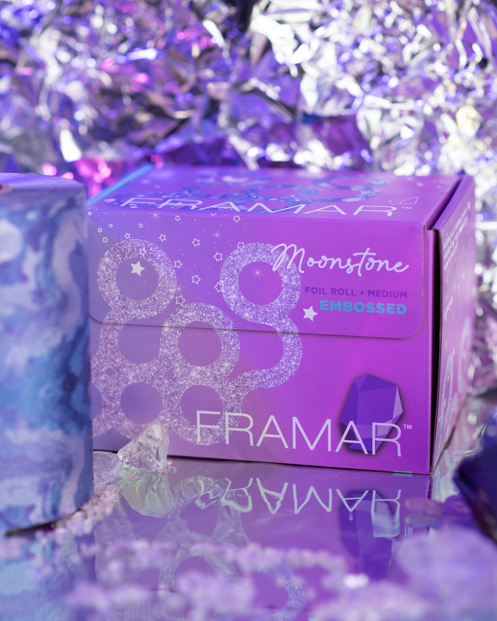 Framar Papel Aluminio Moonstone Embossed 100m | Rollo Mediano Texturizado - imagen 4