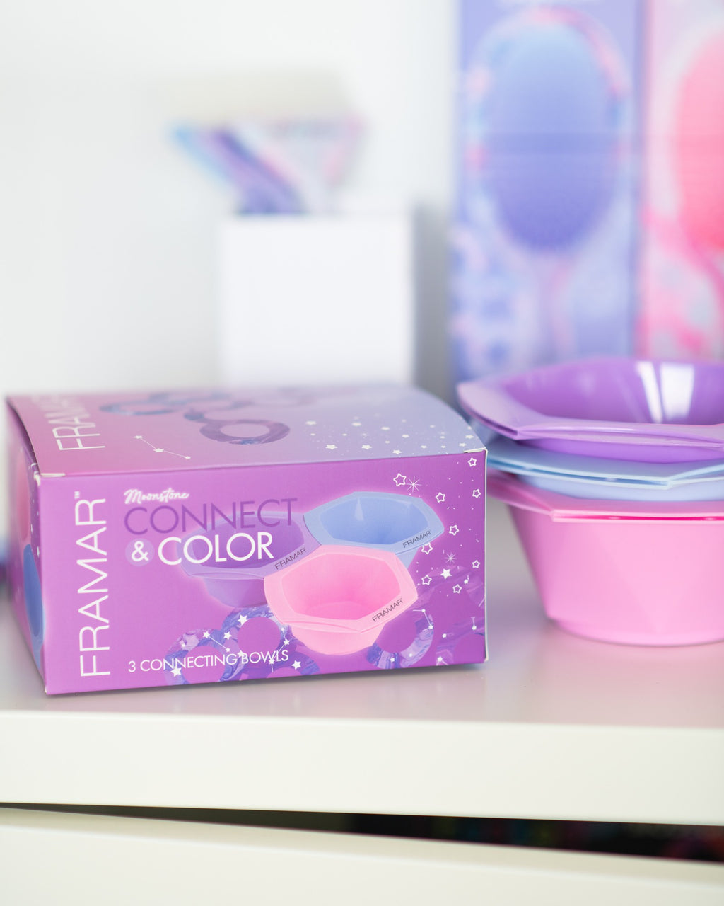 Framar Juego de 3 Pocillos de Colores Moonstone | Bowl Antideslizantes para Tinte - imagen 4