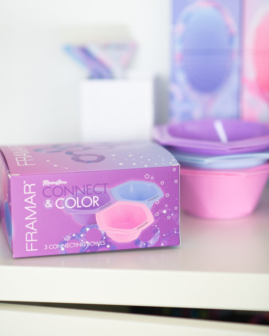 Framar Juego de 3 Pocillos de Colores Moonstone | Bowl Antideslizantes para Tinte - imagen 5
