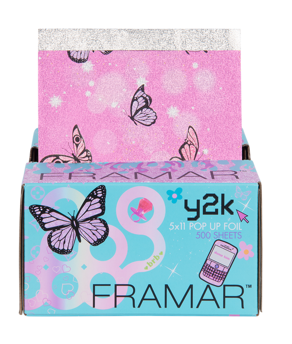 Framar Pop Ups Mariposas Y2K 500 Hojas | Aluminio Pre-cortado de Diseño Retro y Colorido