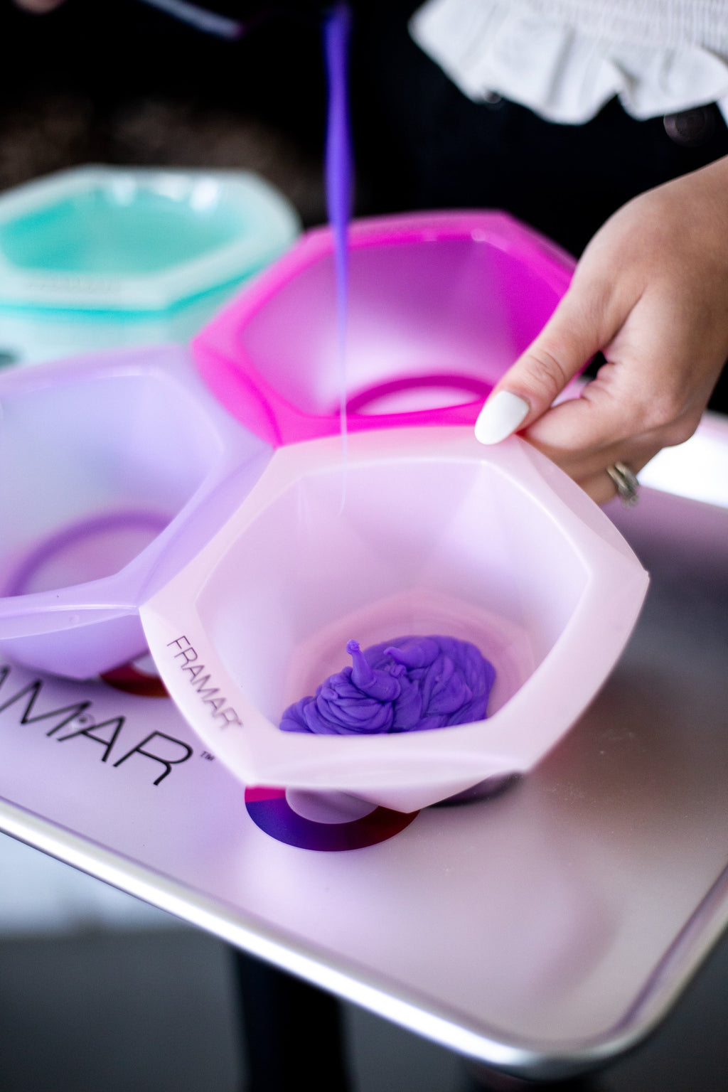 Juego Connect & Color Bowls de 7 Pocillos Framar de Colores | Organización Extrema para Coloración - imagen 4