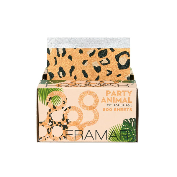 Framar Pop Ups Animal 500 Hojas | Aluminio Pre-cortado con Diseño de Estampado de Leopardo