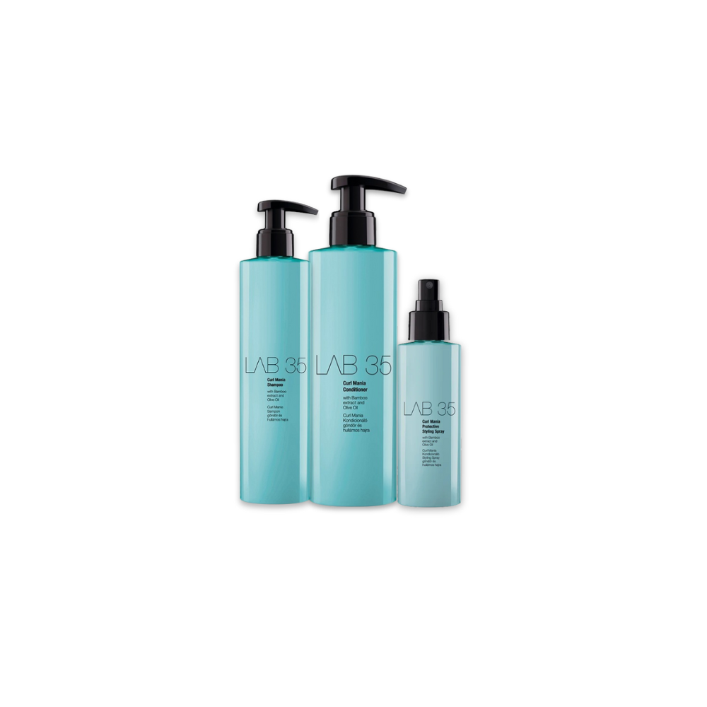 Kallos Lab35 Línea Curl Manía Shampoo acondicionador y Tónico | Pack 3