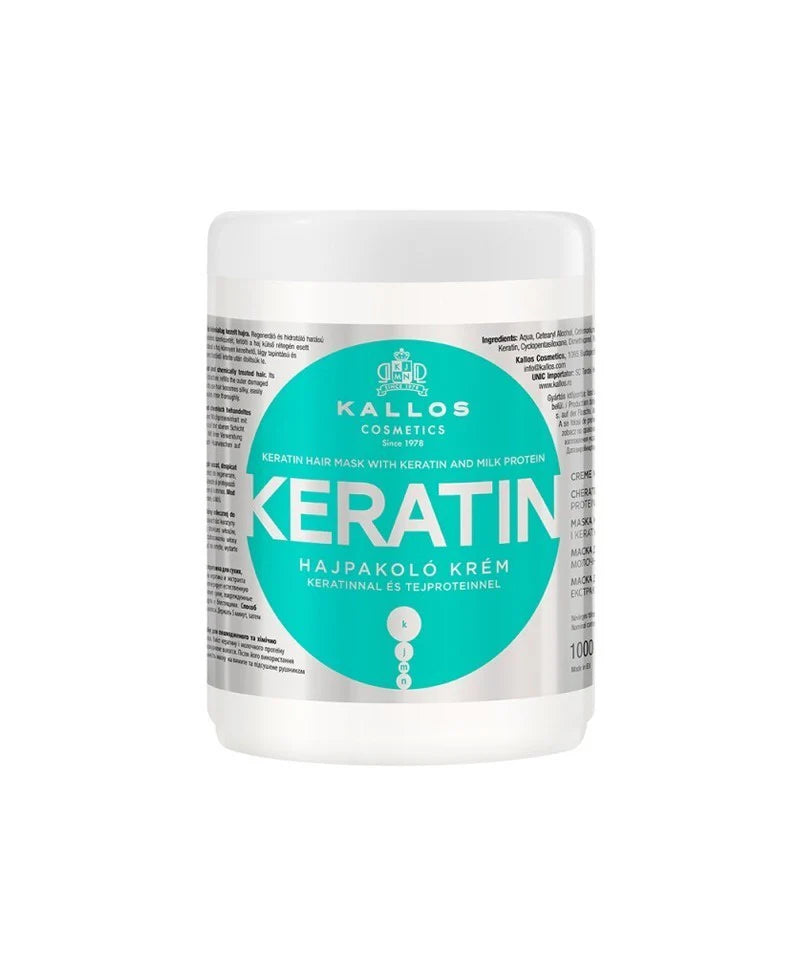 Kallos Keratin Power Kit | Shampoo + Mascarilla + Regenerador Capilar | Pack 3