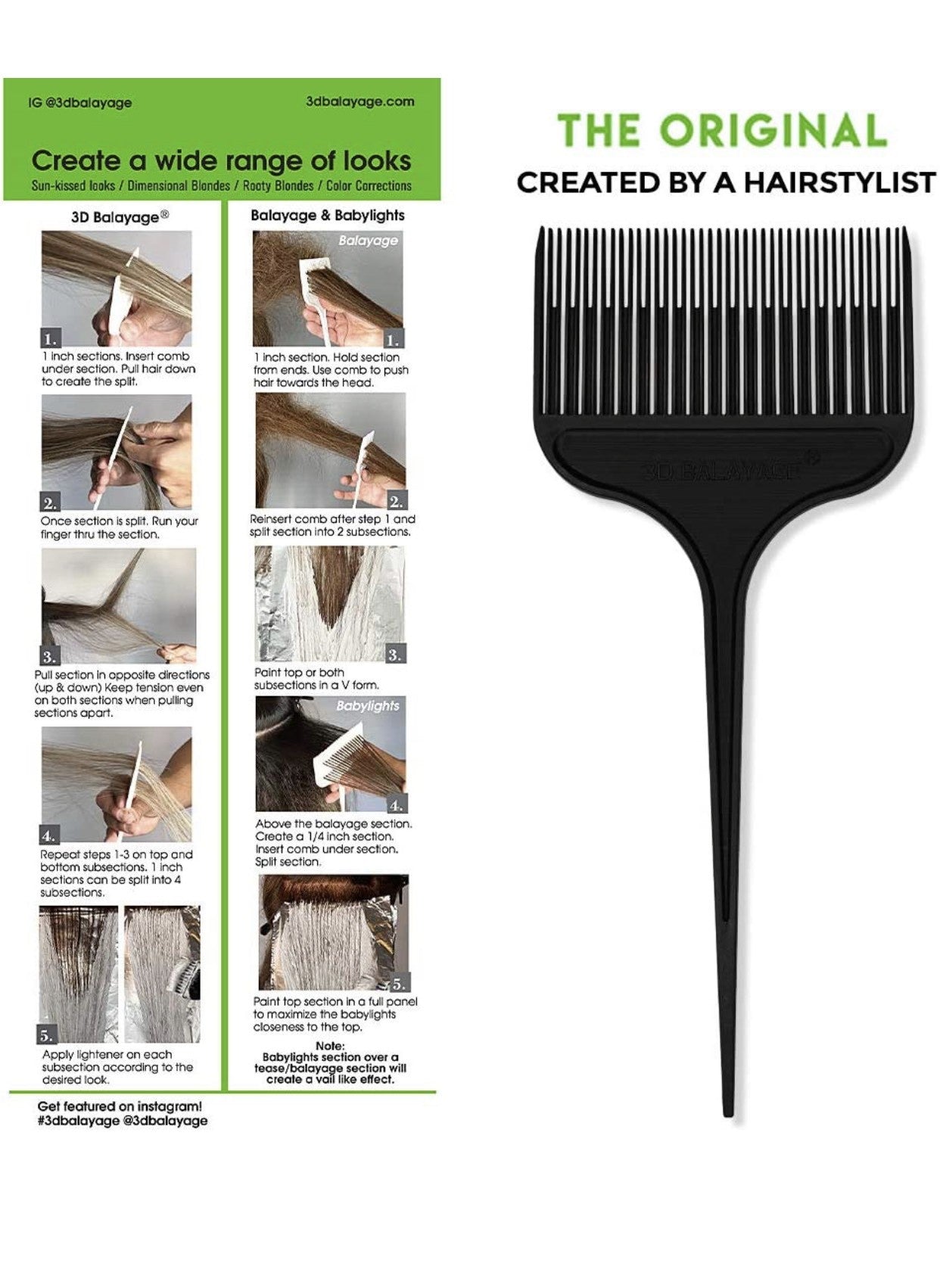 Peine 3D Balayage Profesional Negro | Precisión y Velocidad