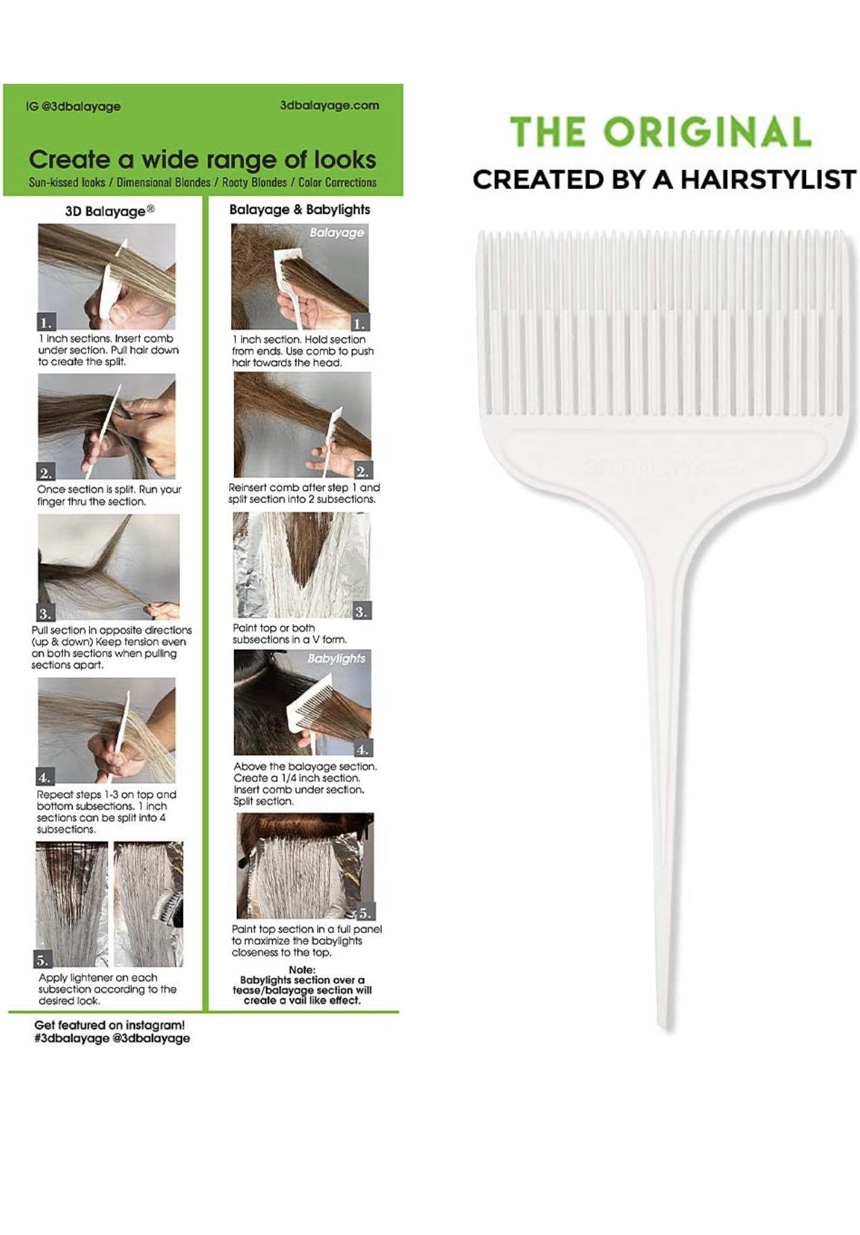 Peine 3D Balayage Profesional Blanco | Precisión y Contraste