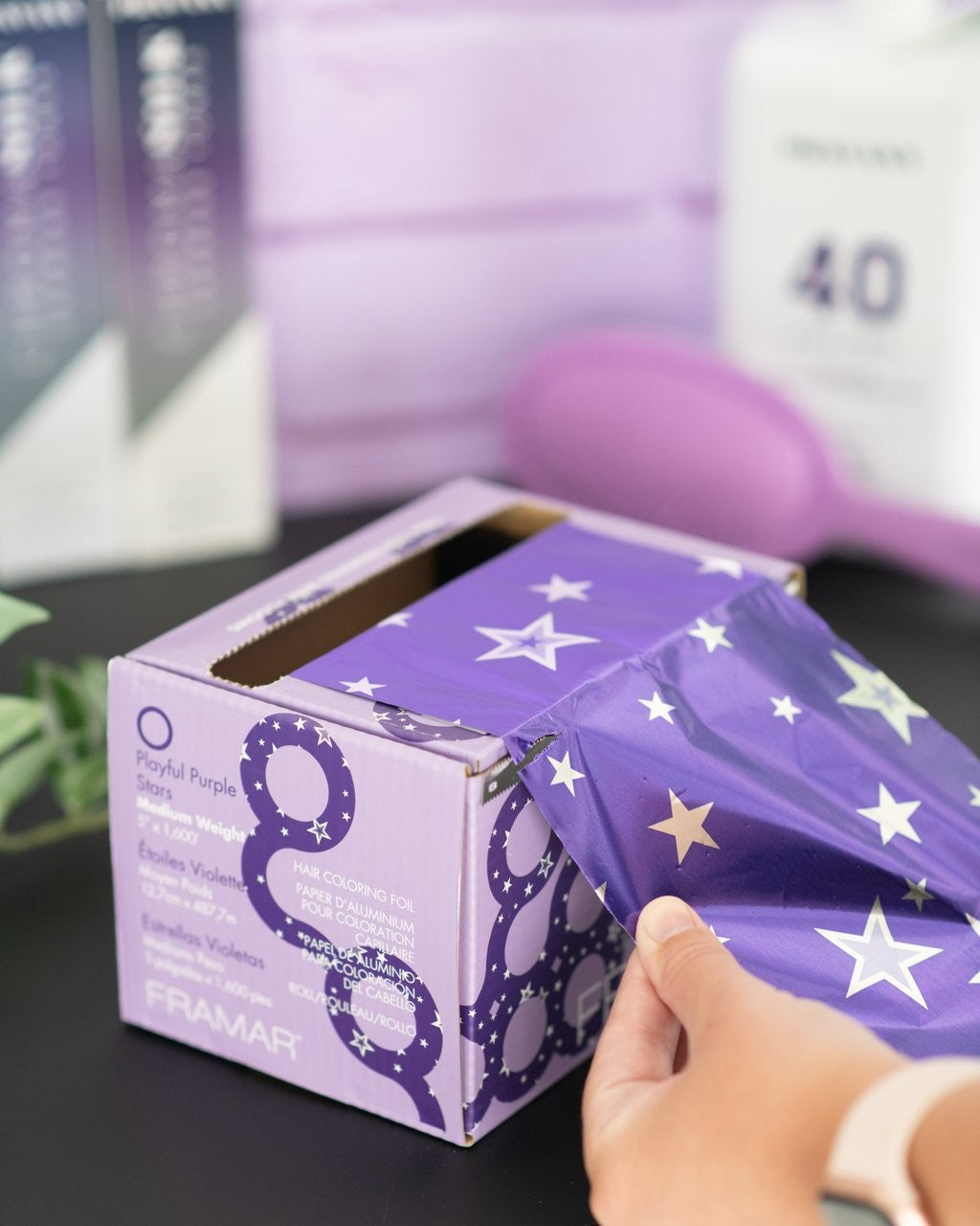 Rollo de Aluminio Paparazzi Framar Playful Purple Stars | Textura Mediana, 500 Metros - imagen 4