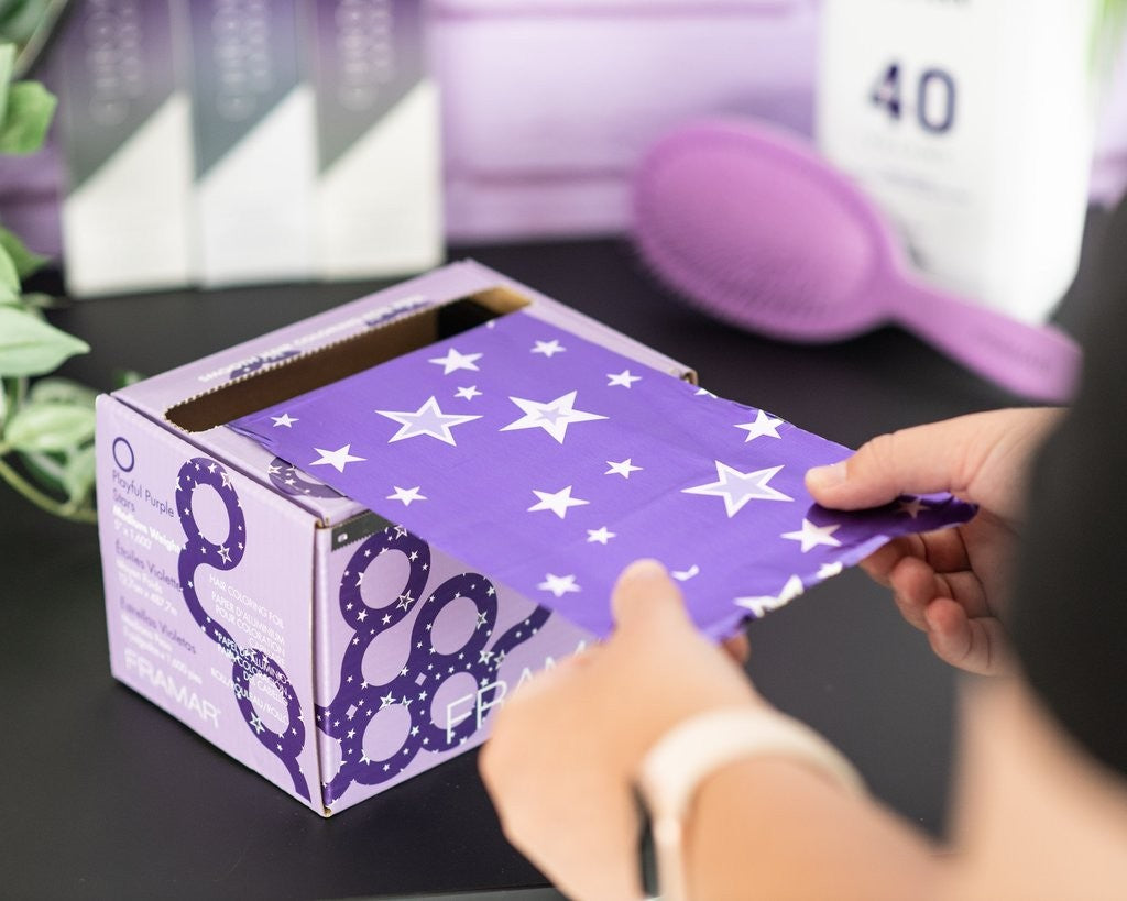 Rollo de Aluminio Paparazzi Framar Playful Purple Stars | Textura Mediana, 500 Metros - imagen 5