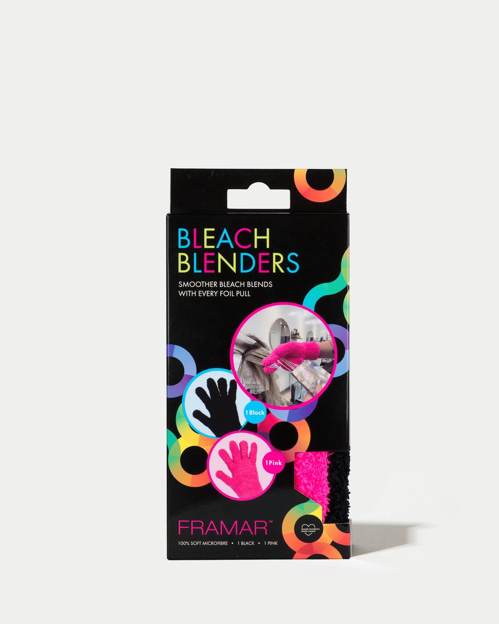 Framar Guante Bleach Blender 2 Pack | Negro y Rosado para Balayage, Difuminado y Freehand - imagen 3