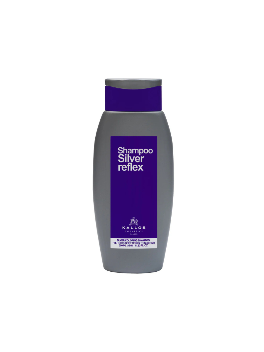Kallos Silver Shampoo Colorante Reflex | Matizador Violeta para Cabello Rubio y Canoso