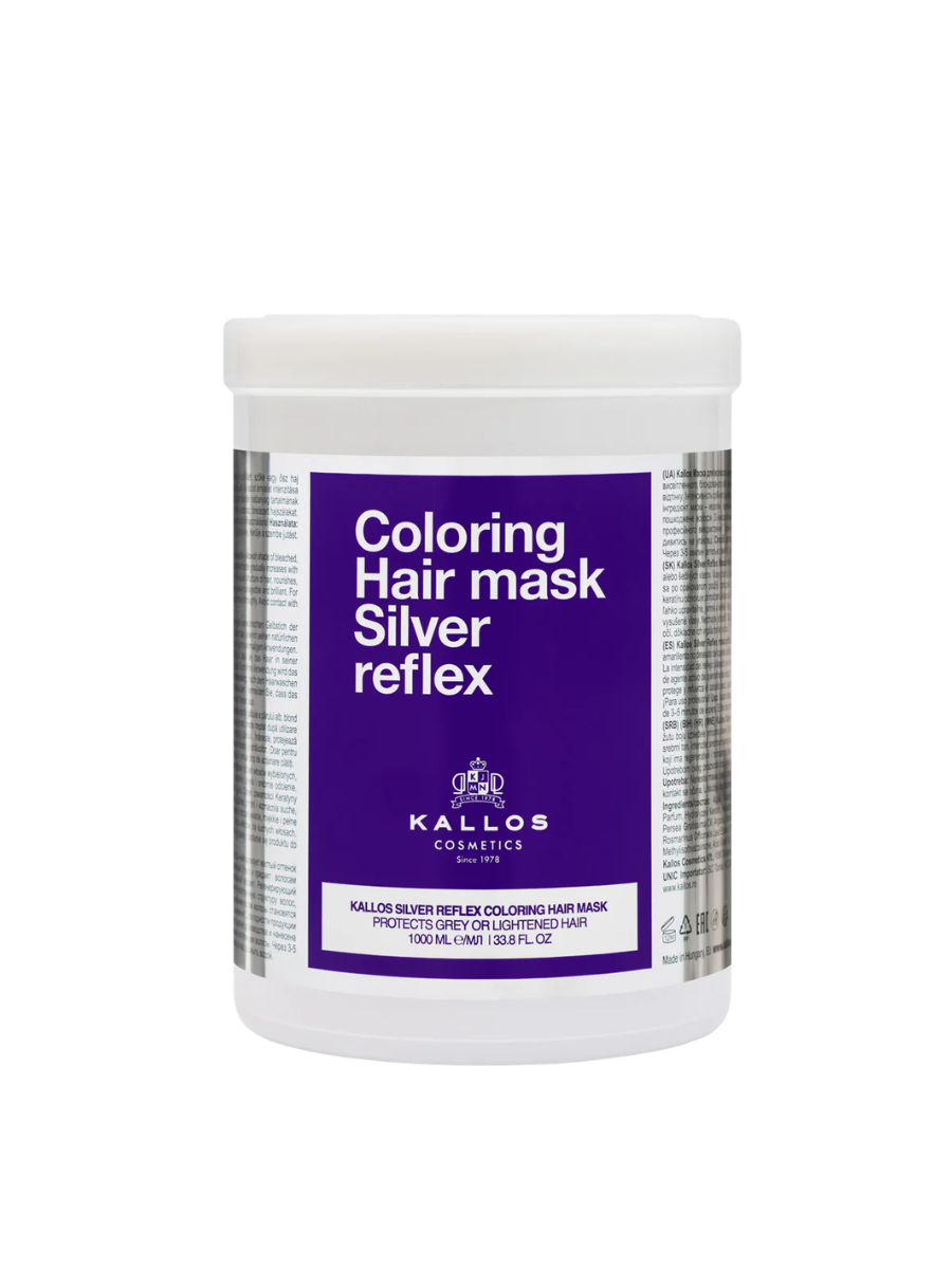 Kallos Máscara Silver Reflex 275ml / 1000ml – Matizador para Cabellos Rubios y Canos