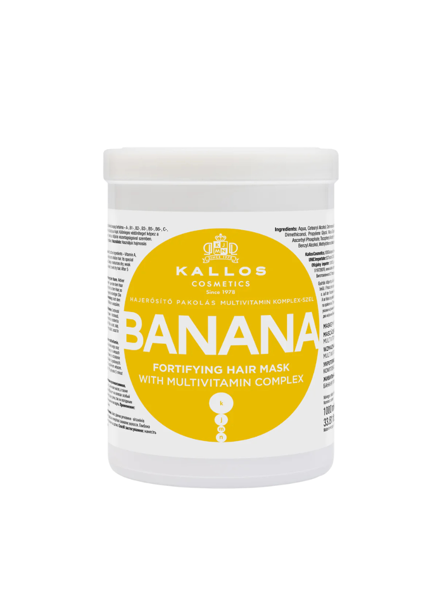 Kallos Máscara Capilar Banana 275ml / 500ml / 1000ml – Nutrición y Fuerza para Cabello Seco