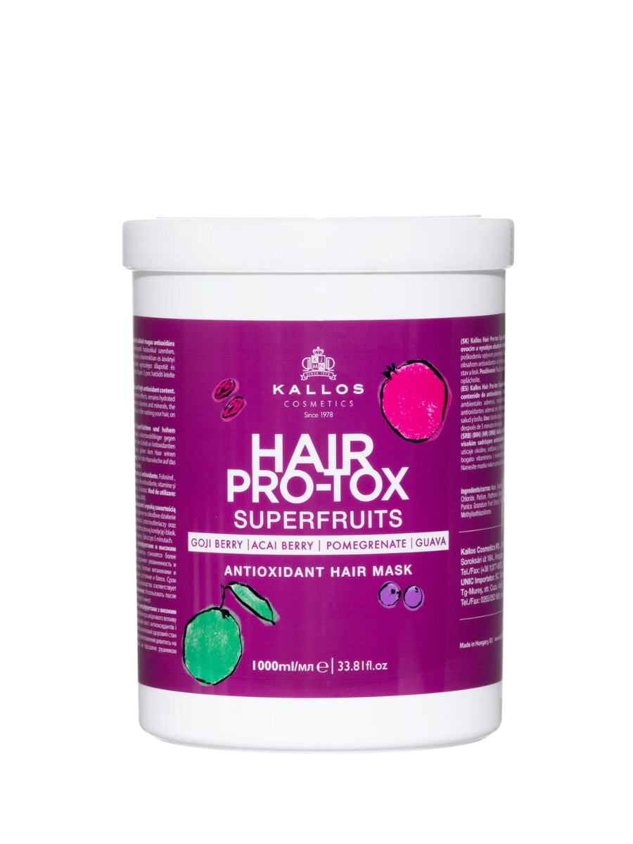 Kallos Máscara Hair Pro-Tox Superfruits | Tratamiento Intensivo Reparador 275ml, 500ml y 1000ml