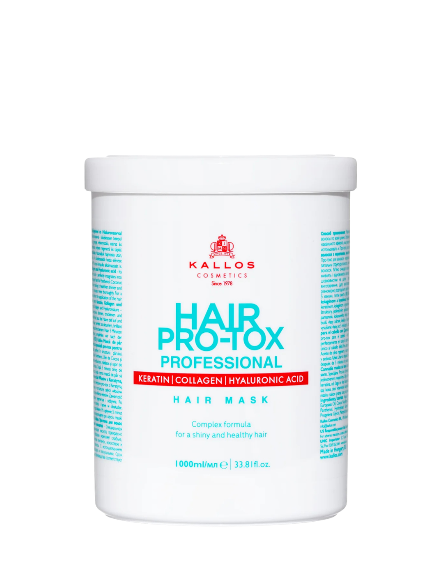 Kallos Máscara Hair Pro-Tox | 275ml, 500ml y 1000ml | Nutrición y Reparación Intensiva