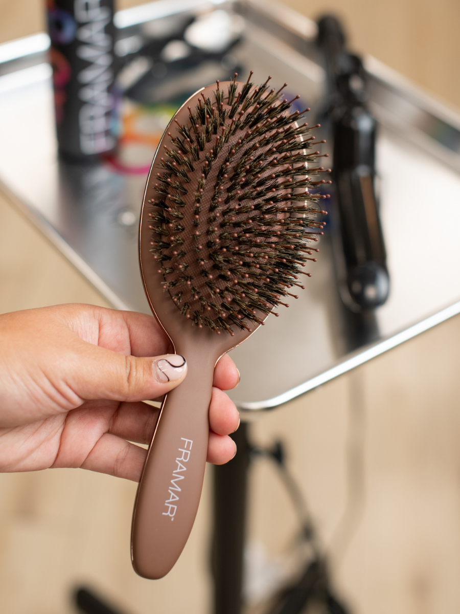 Cepillo de Acabado Profesional Framar Chocolate | Control de Frizz y Brillo