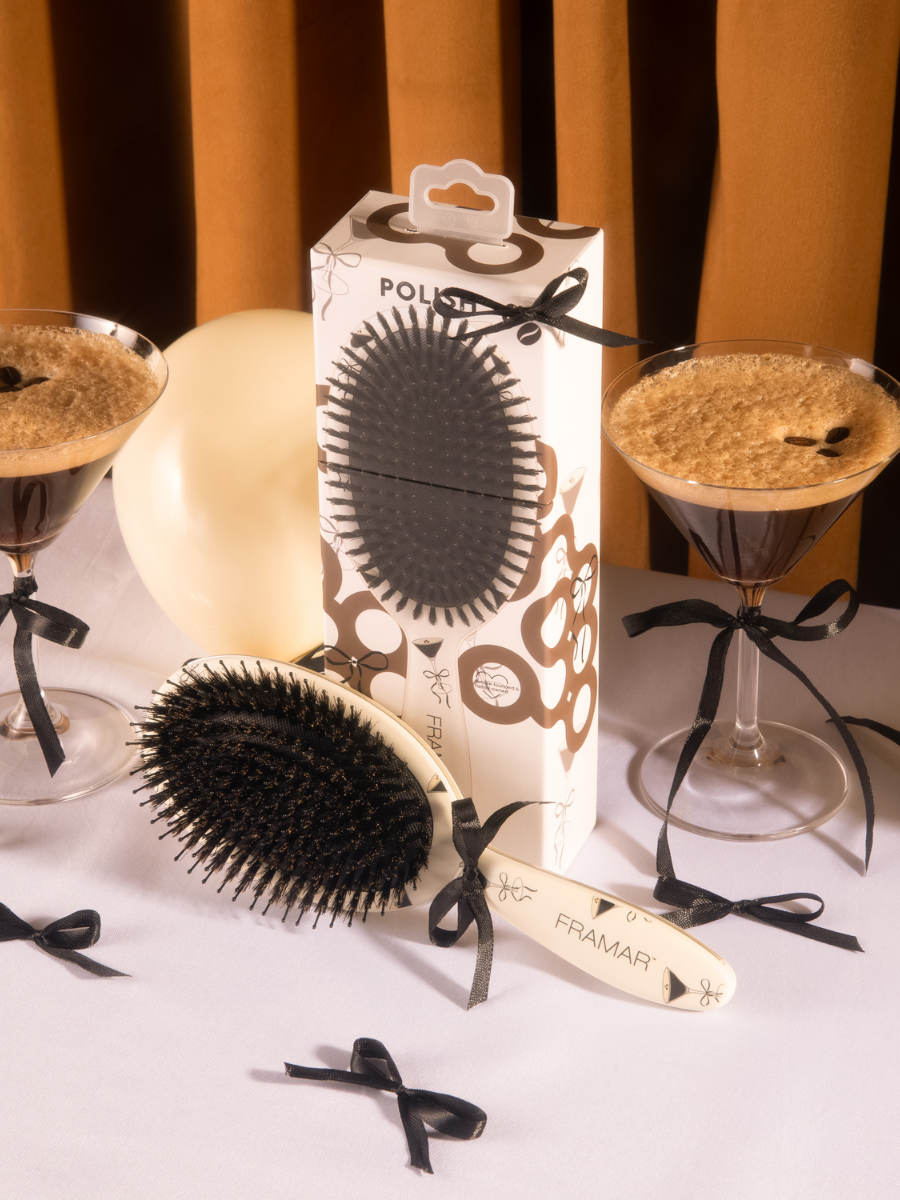 Cepillo de Acabado Profesional Framar Espresso Martini | Control de Frizz y Brillo