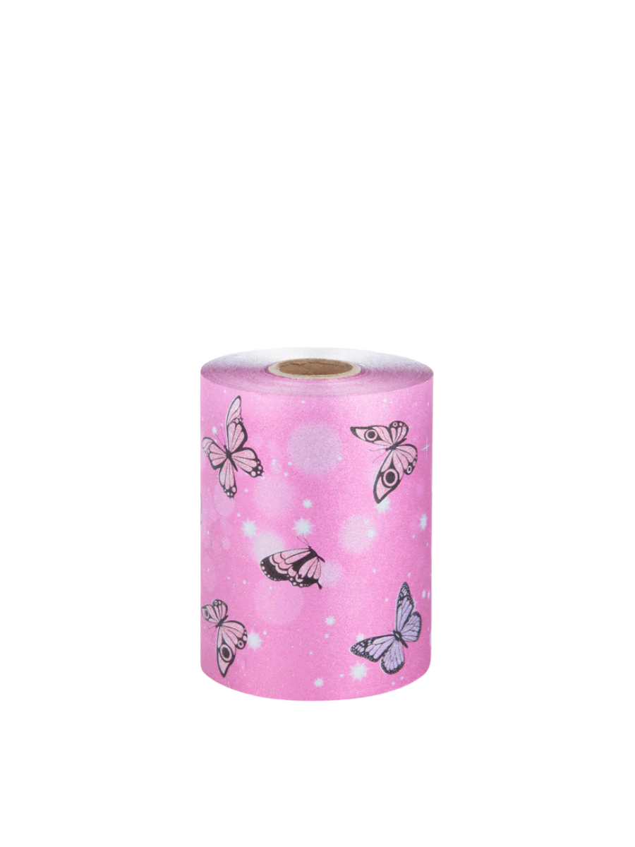 Framar Papel Aluminio Mariposas Y2K Embossed 100m | Rollo Texturizado Retro