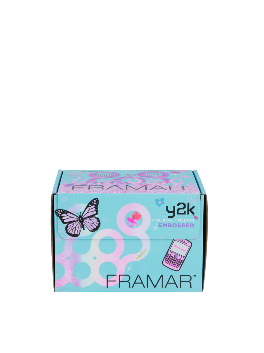 Framar Papel Aluminio Mariposas Y2K Embossed 100m | Rollo Texturizado Retro