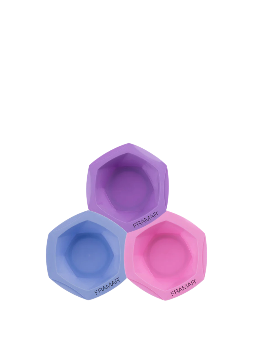 Framar Juego de 3 Pocillos de Colores Moonstone | Bowl Antideslizantes para Tinte
