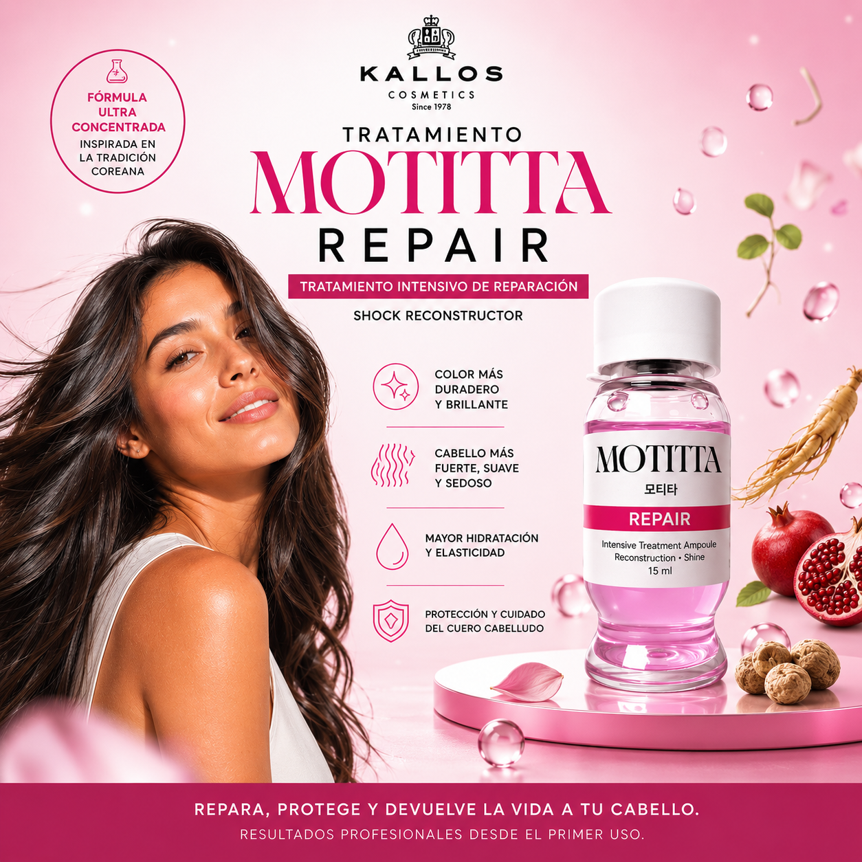 Pack Oferta 3+1 Ampollas Motitta 15ml – Tratamiento Shock Semanal 60ml