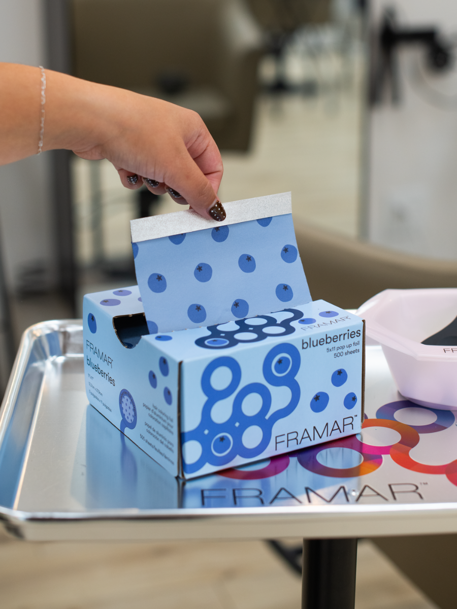 Papel Aluminio Pre-Cortado Framar Pop-Ups 13x28 cm Blueberries | 500 Hojas