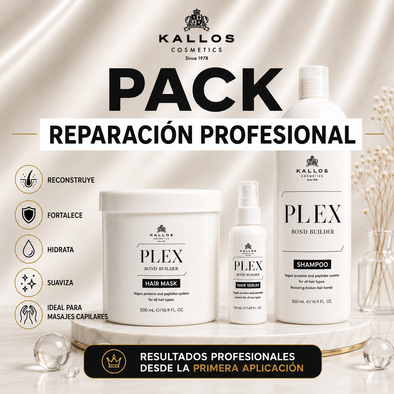 Pack Reparación Profesional Kallos PLEX – Reconstrucción y Reparación Extrema