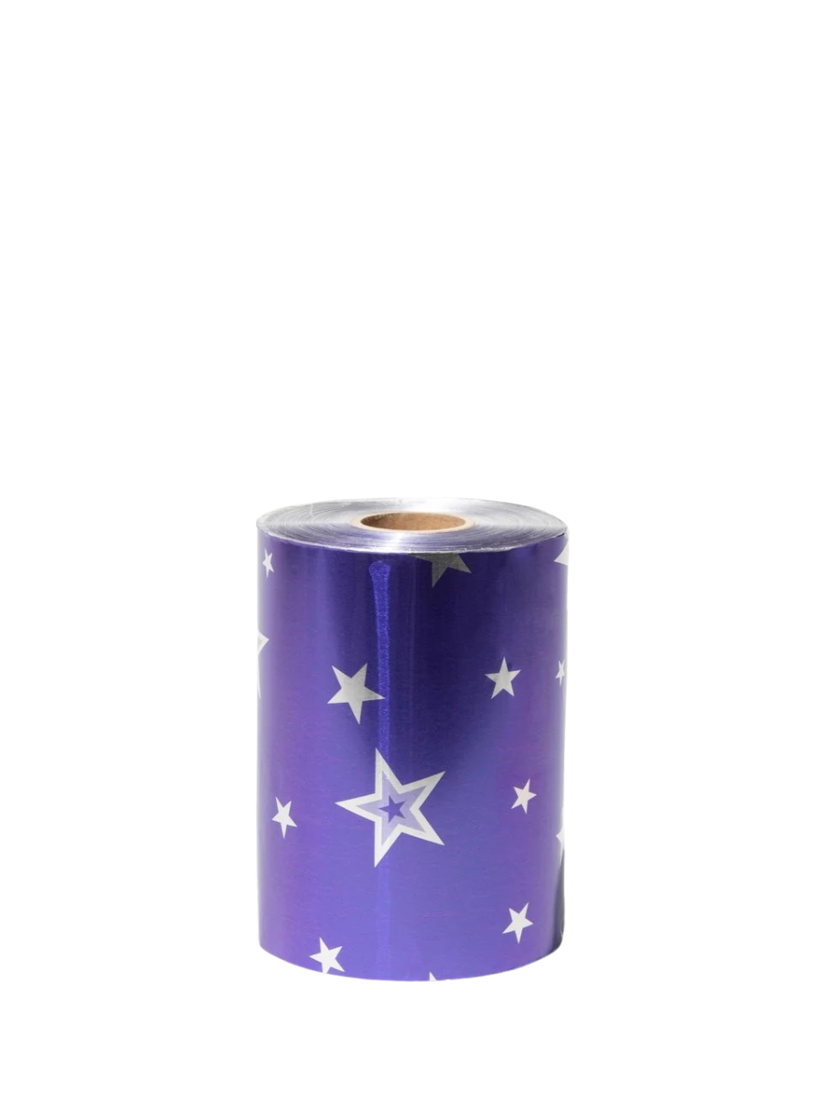 Rollo de Aluminio Paparazzi Framar Playful Purple Stars | Textura Mediana, 500 Metros