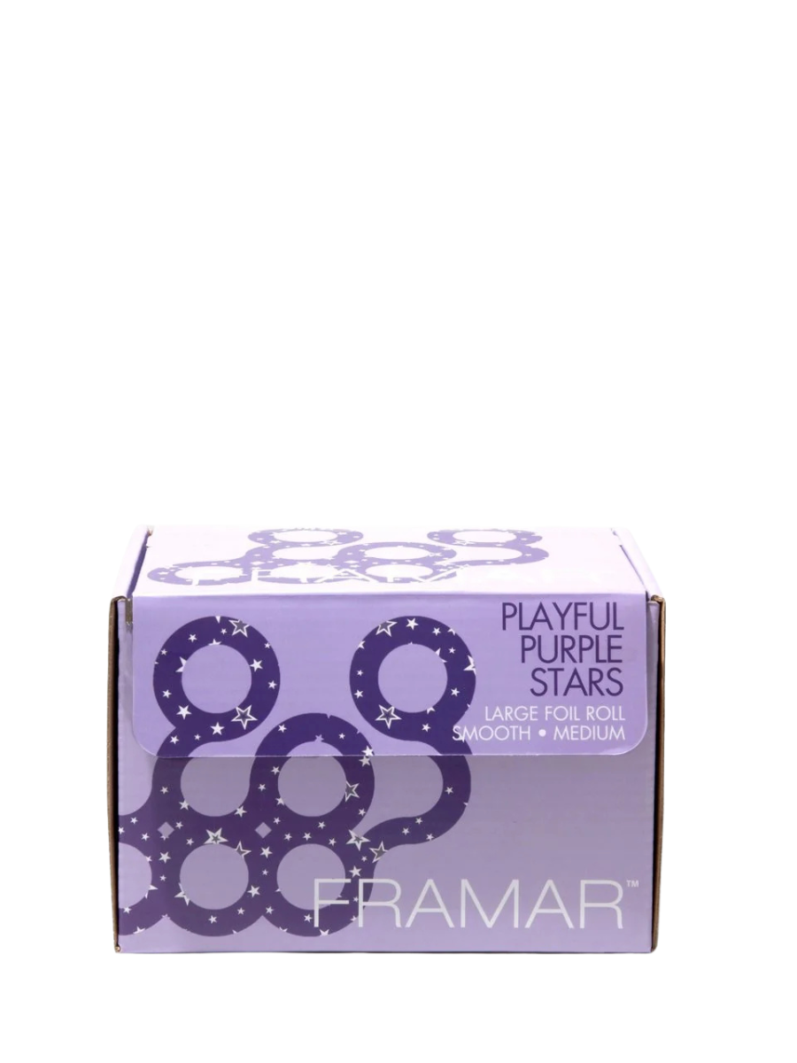 Rollo de Aluminio Paparazzi Framar Playful Purple Stars | Textura Mediana, 500 Metros